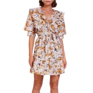 NWT Magali Pascal Vintage Bloom Floral Print Maggie Wrap Dress - Sz XL